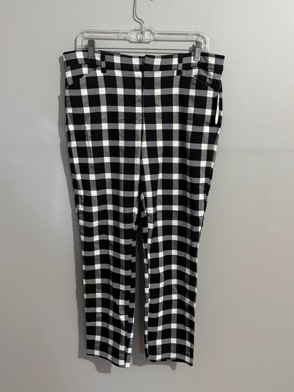 Gap Signature Skinny Pants Womens 12 NWT Black White Plaid Check Ankle Stretch